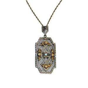 14k Diamond Camphor Pendant
